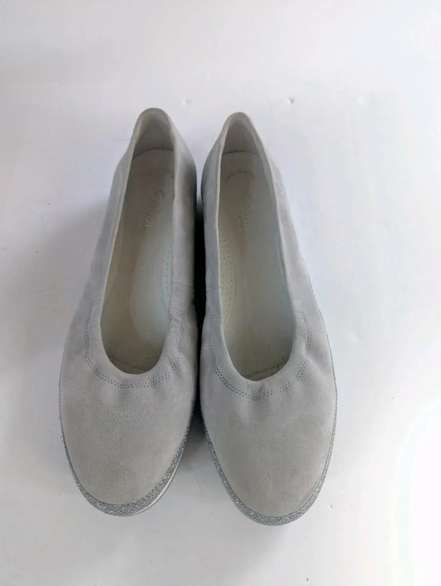 Gray Gabor Pumps UK 9/ EU 42 Velour Leather - Image 2