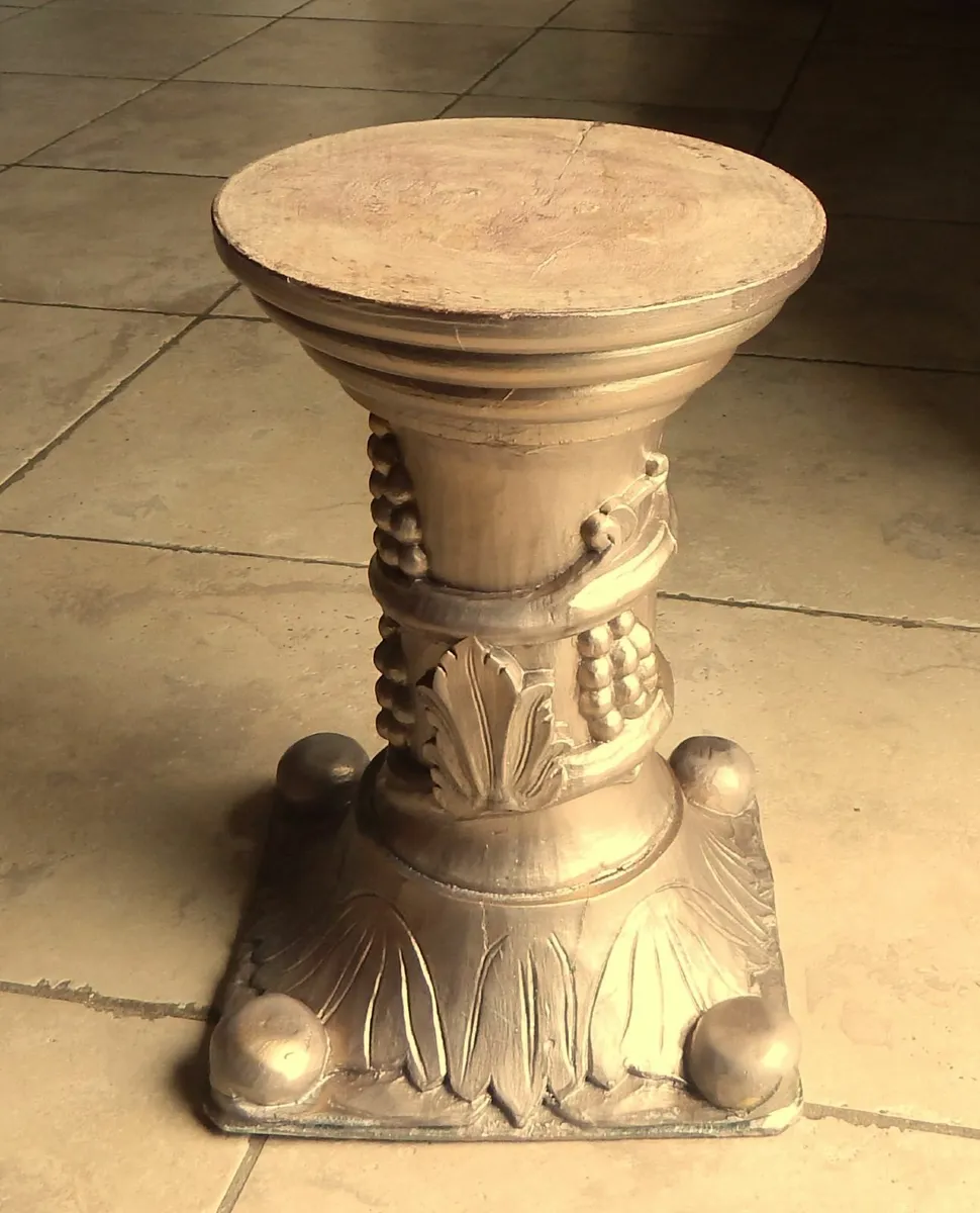 Ornate Carved Wooden Stand - Image 1