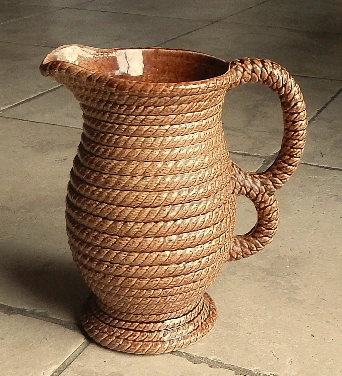 Vintage Govancroft Stoneware Rope Effect Pitcher - Image 1