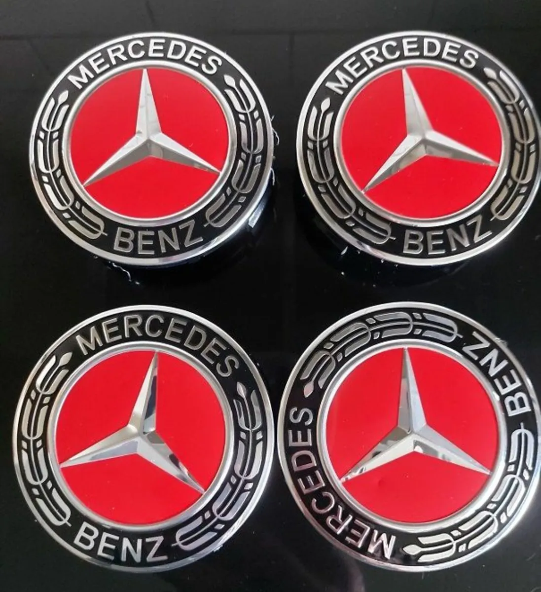 Mercedes Centre Caps (RED) FREE POST - Image 1
