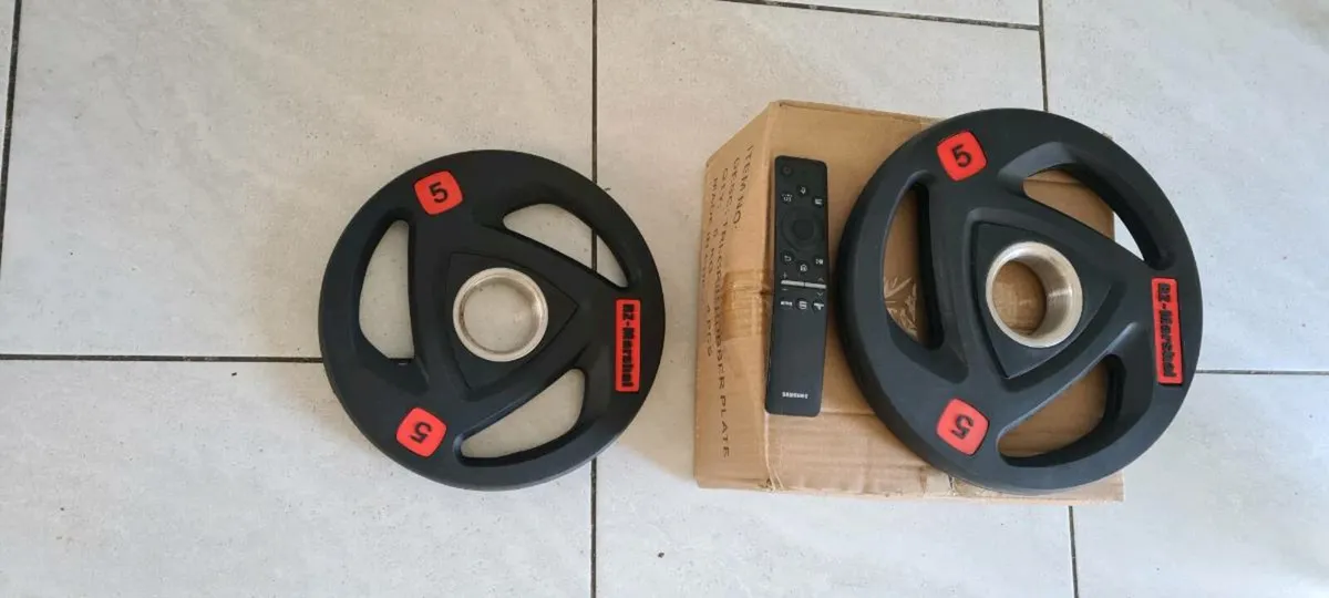 Brand new 4x5 kilo Olympic weight plates - Image 4