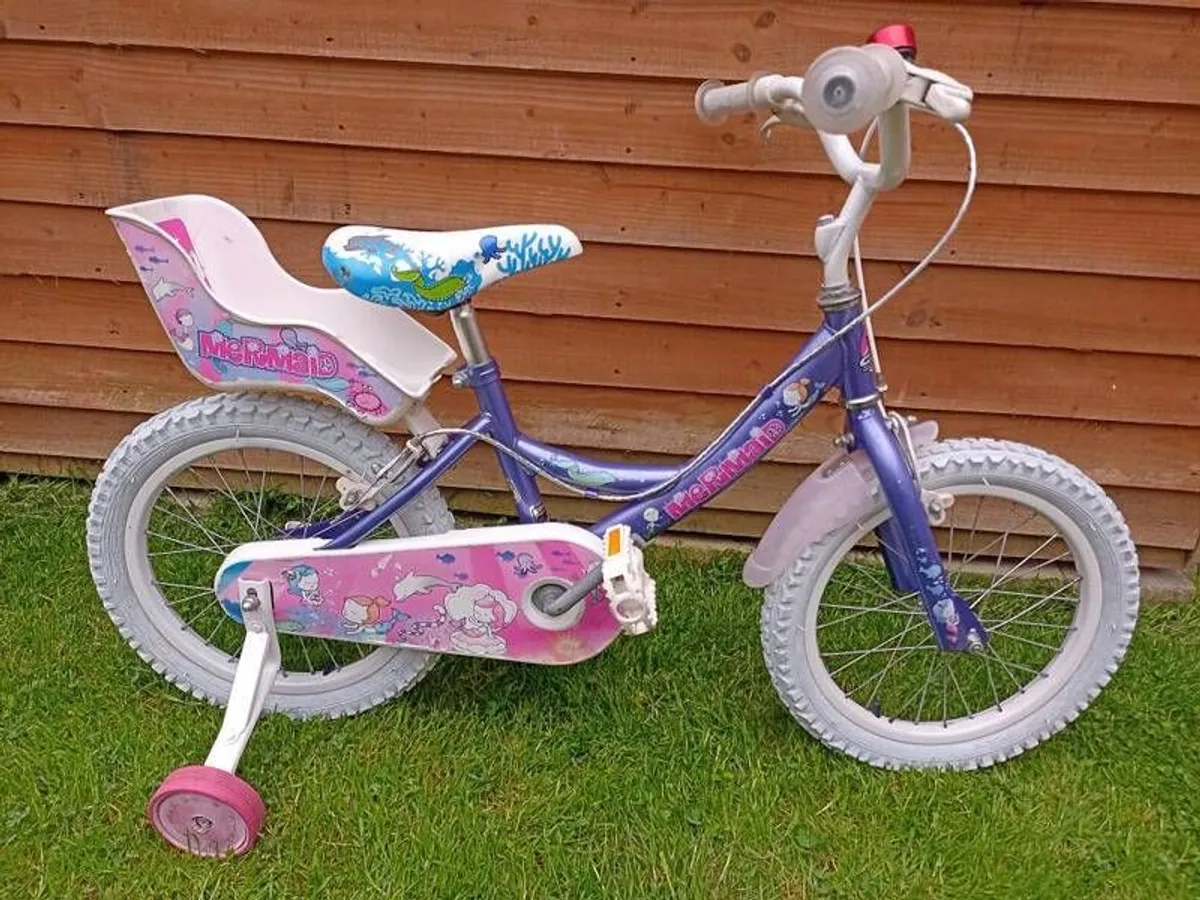 kids mermaid bike size 16 inch wheels - Image 2