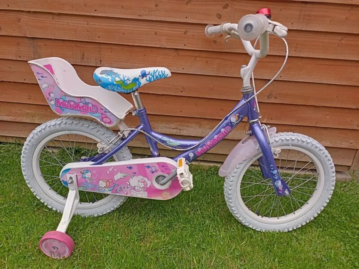 kids mermaid bike size 16 inch wheels - Image 3