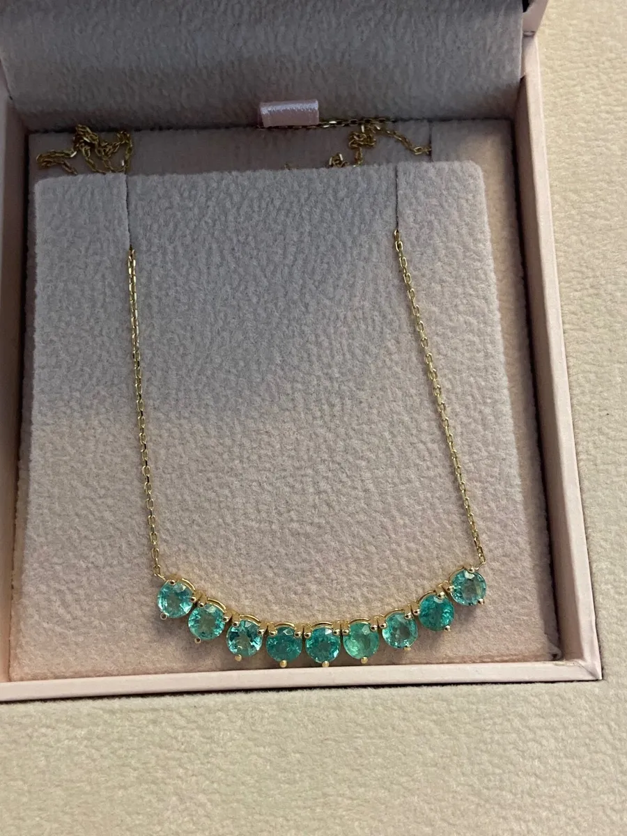 Jewelery (Emerald Necklace) 14ct Gold - Image 2