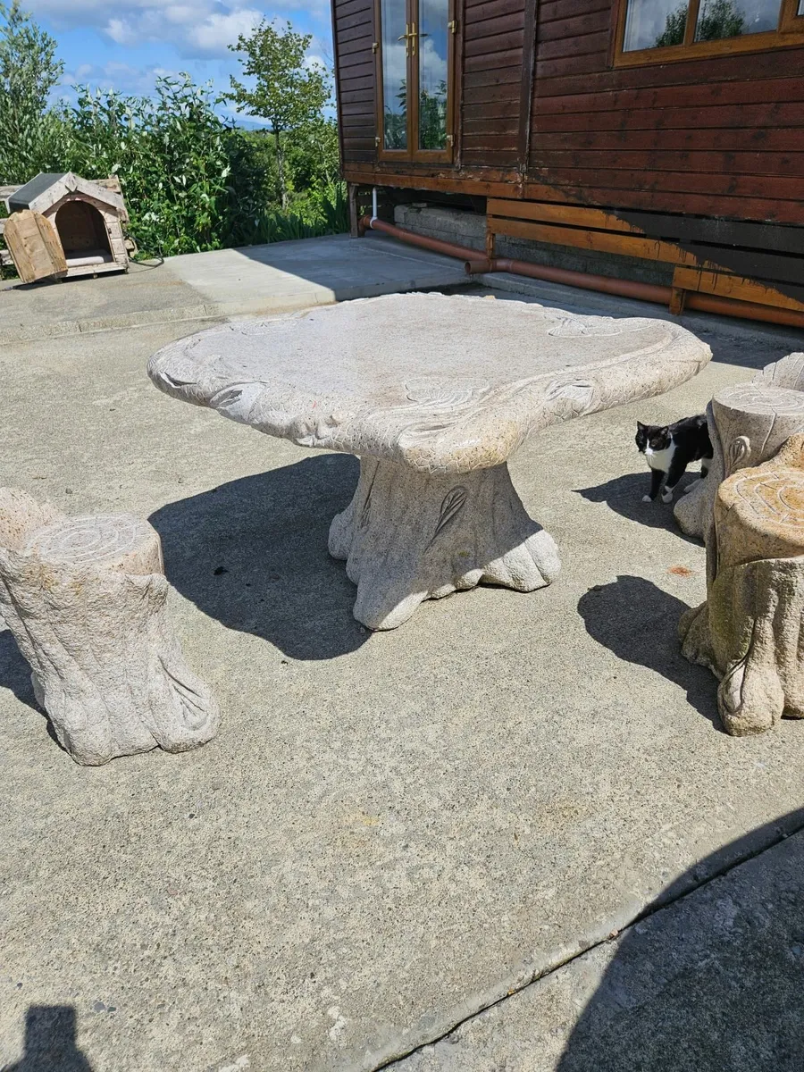 Outdoor Marble Table & Chairs - Image 1