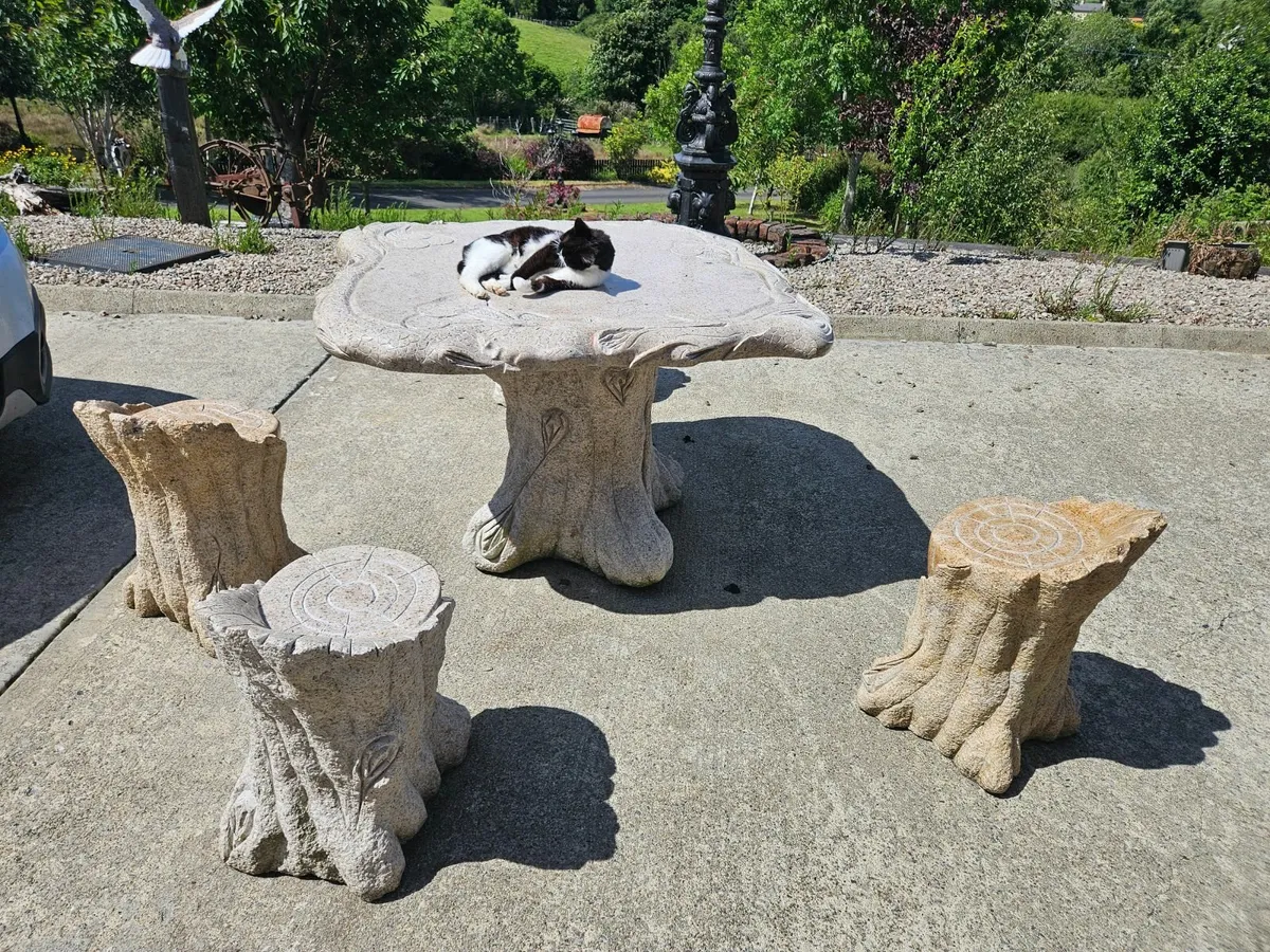 Outdoor Marble Table & Chairs - Image 3