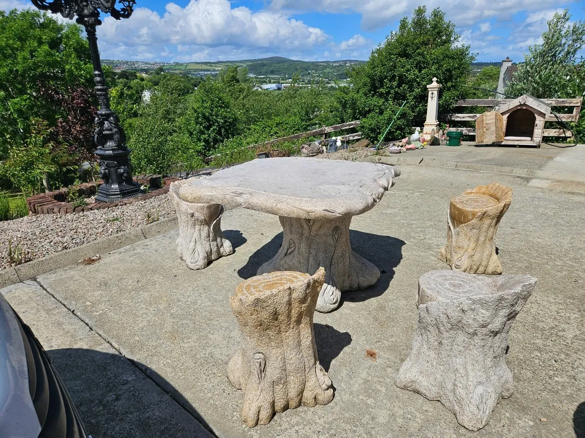 Outdoor Marble Table & Chairs - Image 4