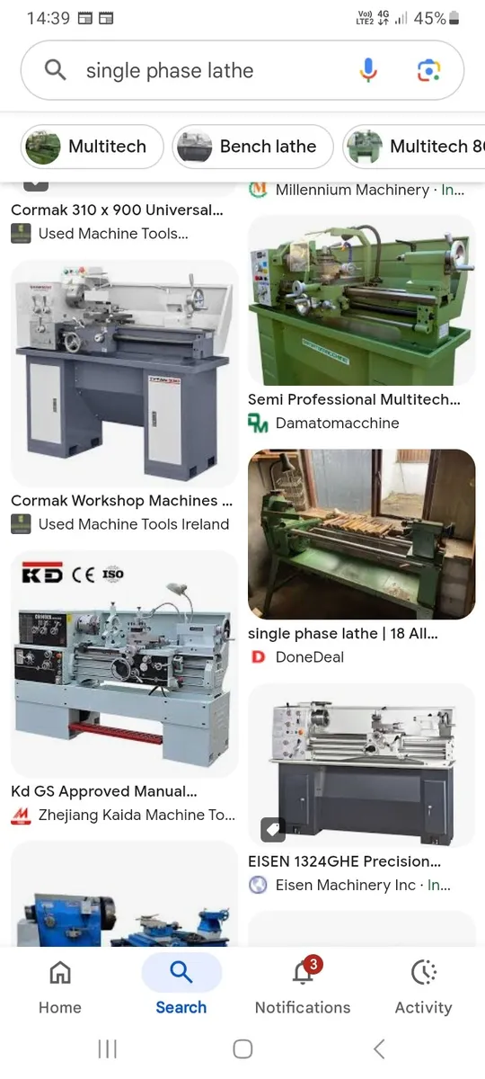 Single phase lathe