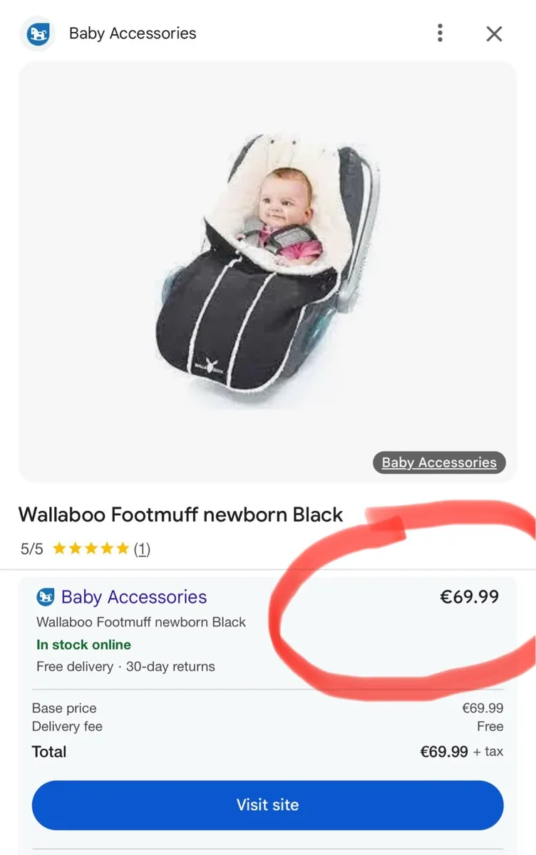 Walaboo universal car seat foot muff in swords - Image 2