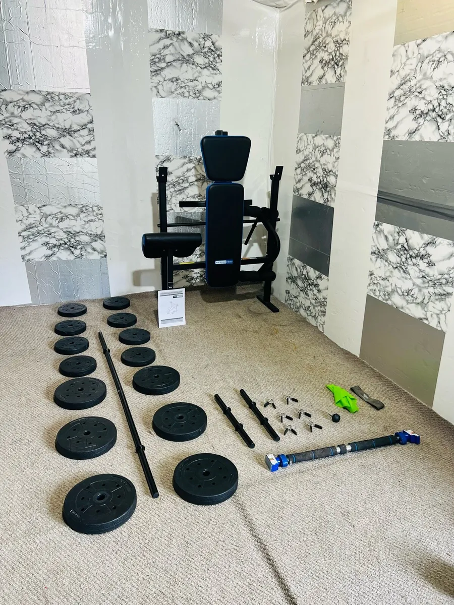 ADJUSTABLE BENCH WEIGHTS BARBELL SET DUMBBELLS - Image 3