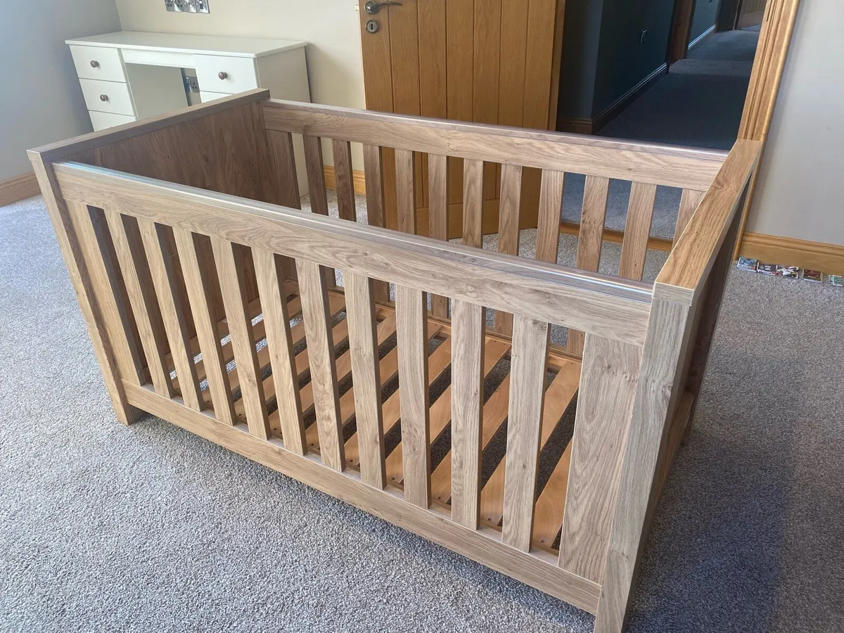 Bordeaux Oak Cot Bed - Image 1