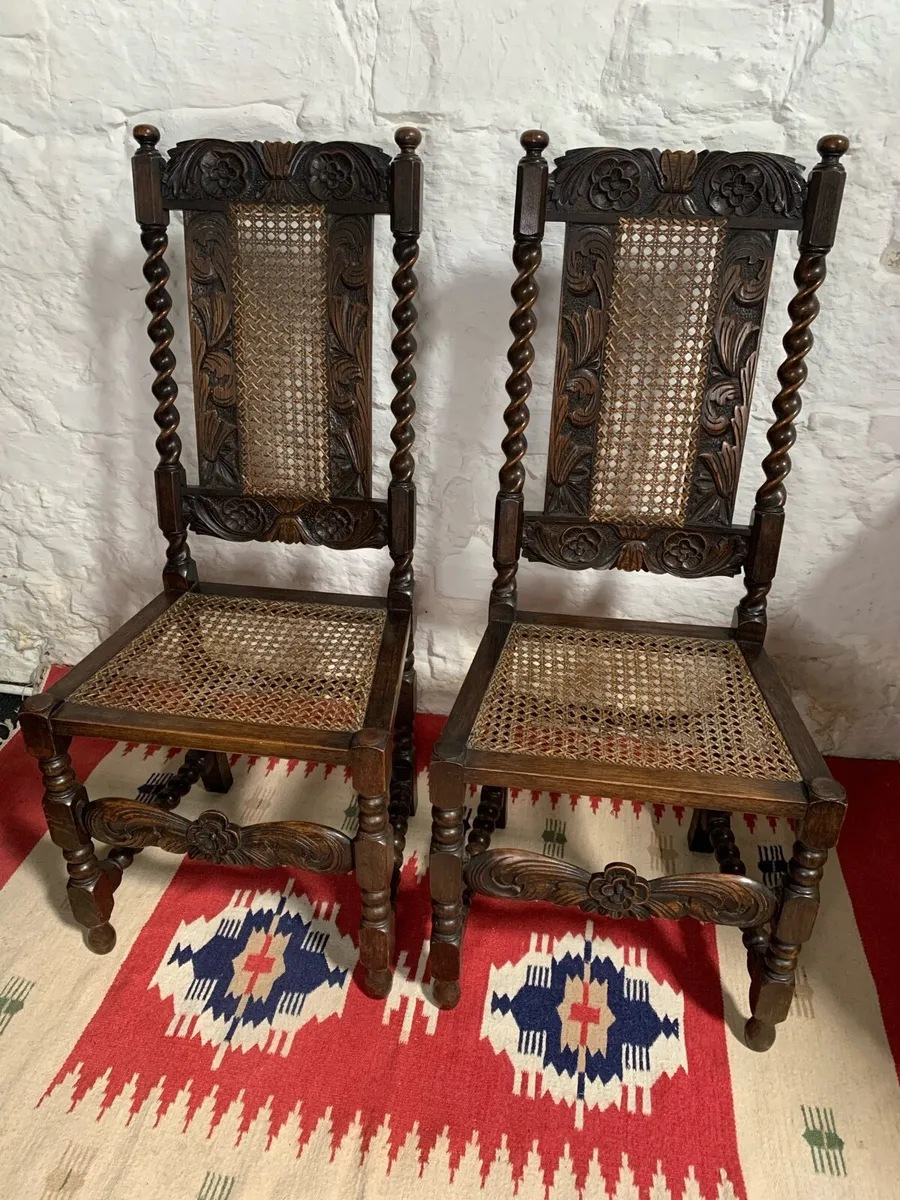 Pair of 17th Charles II walnut chairs. - Image 2
