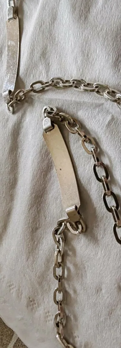 2 retro sterling silver identity bracelets - Image 2