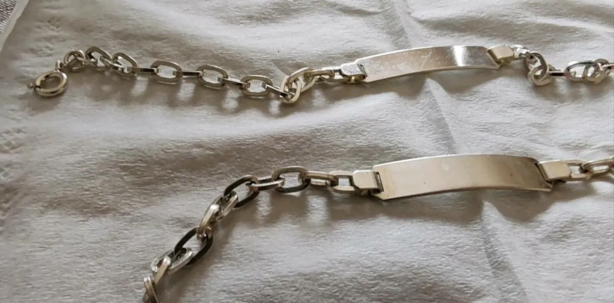 2 retro sterling silver identity bracelets - Image 3