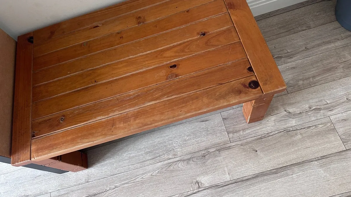 Solid coffee table with drawer - Image 1