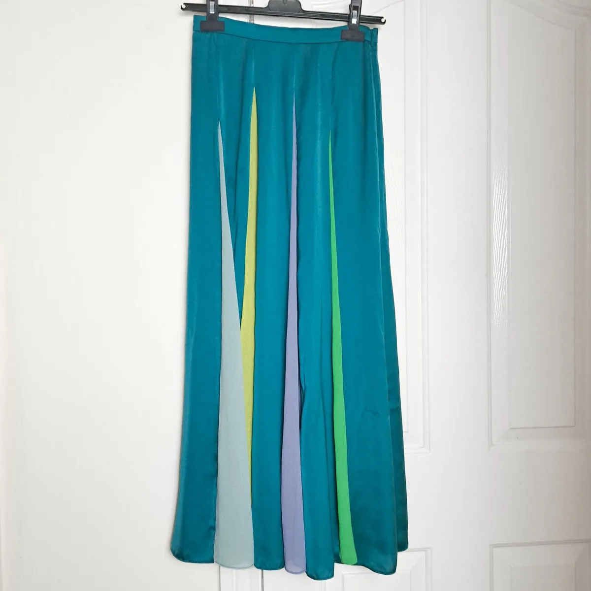 Anthrogologie Green Color Block Midi Skirt 6UK - Image 1