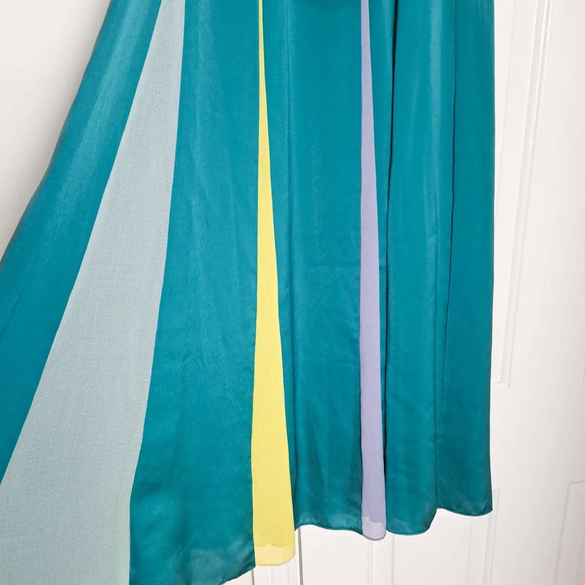 Anthrogologie Green Color Block Midi Skirt 6UK - Image 4