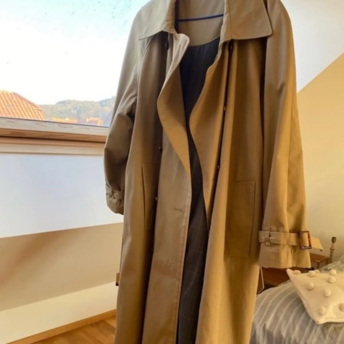 Pepe Jeans London Camel Trench Coat Size S - Image 2