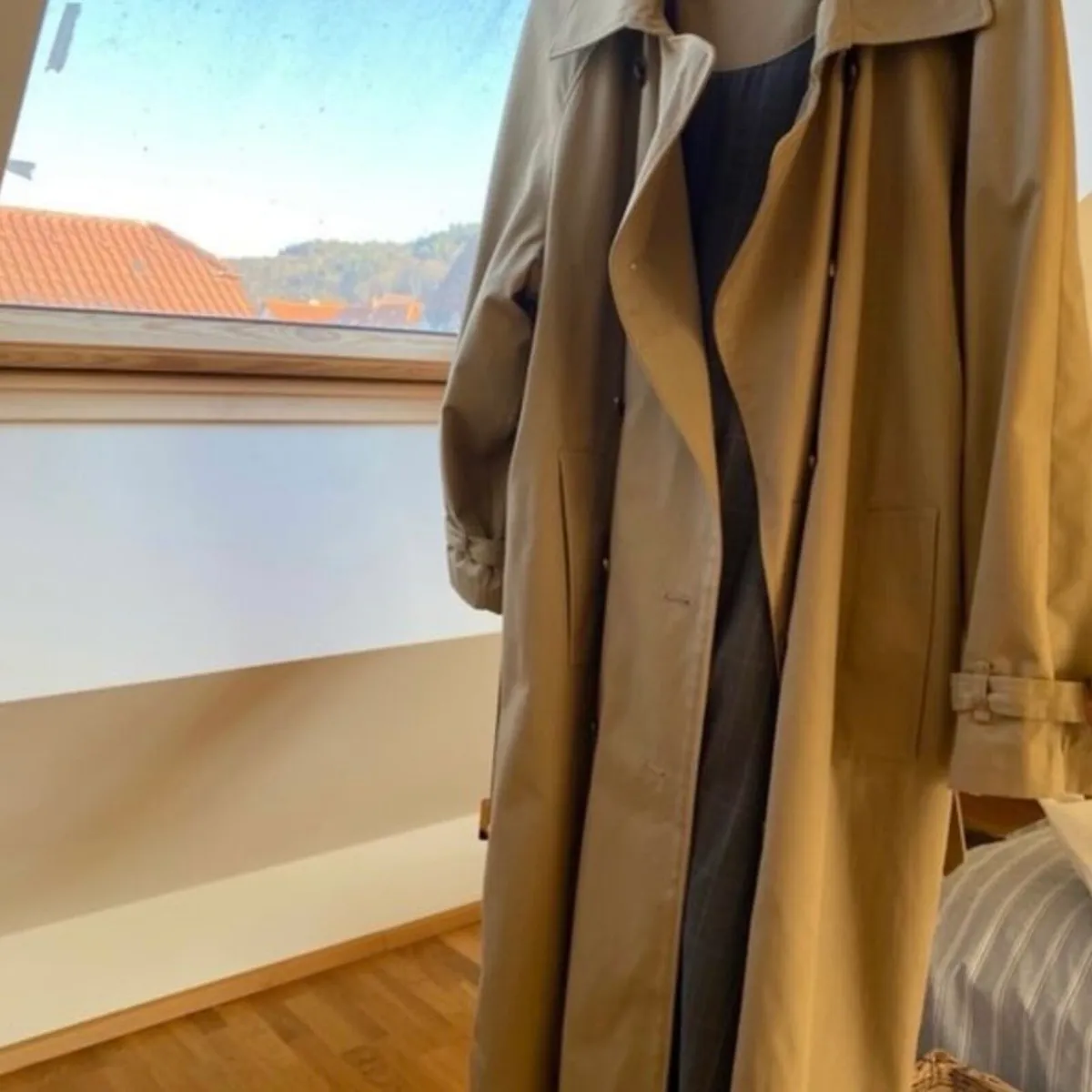 Pepe Jeans London Camel Trench Coat Size S - Image 3