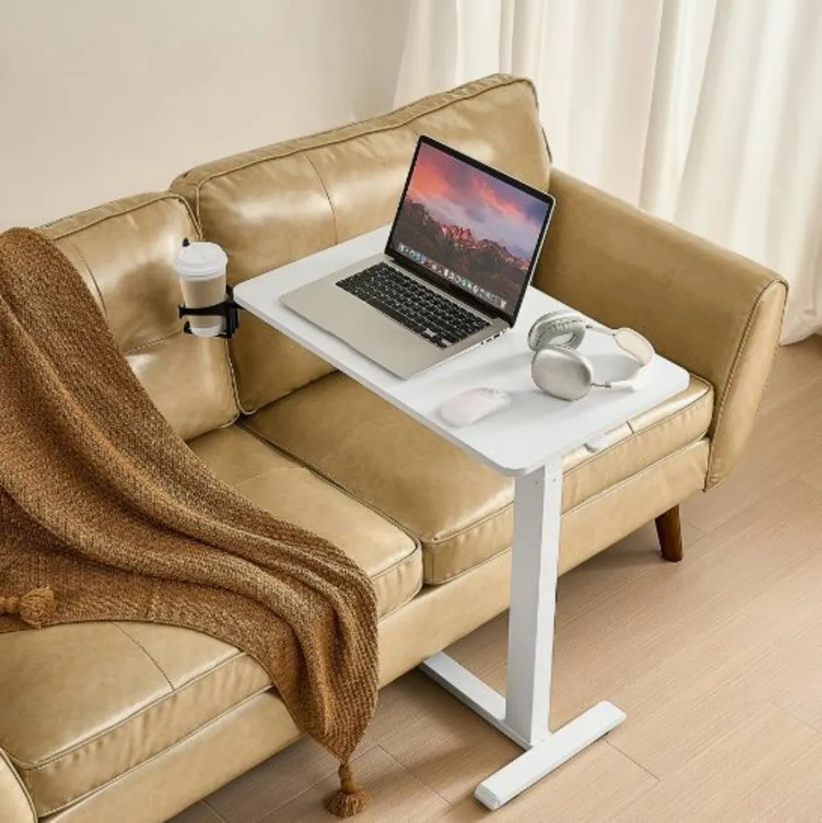 Overbed Table Mobile Bed Side Desk - Image 4