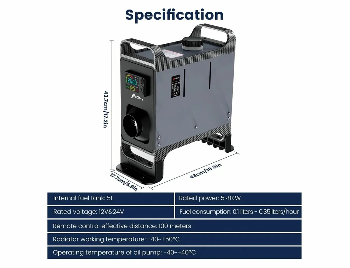 New HCALORY Heater 5-8KW Bluetooth App - Image 4