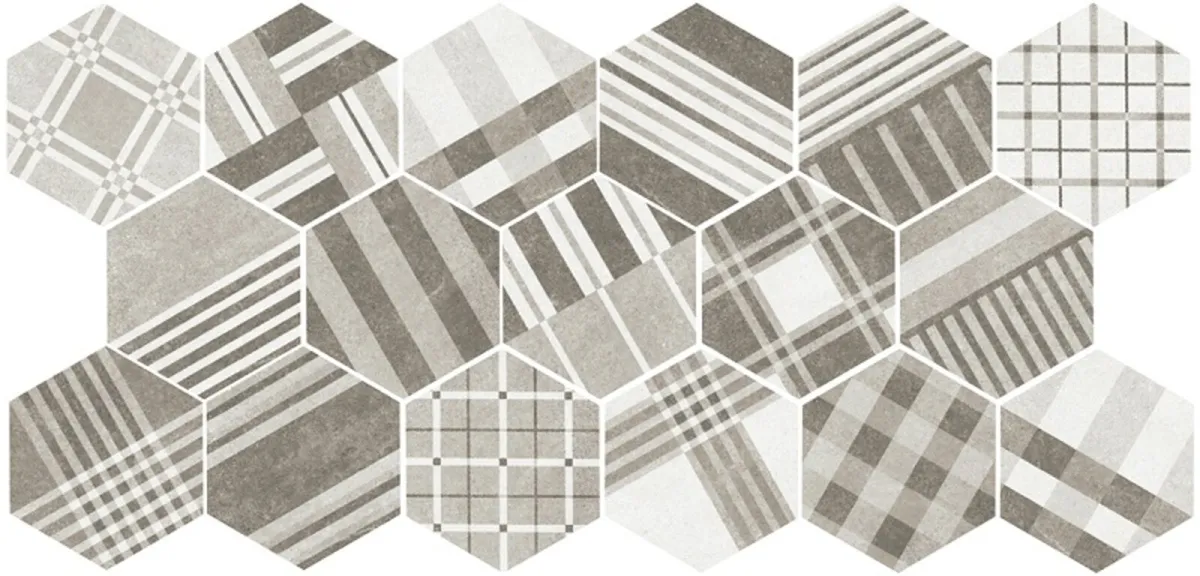 Equipe grey pattern hexagonal tile - Image 1