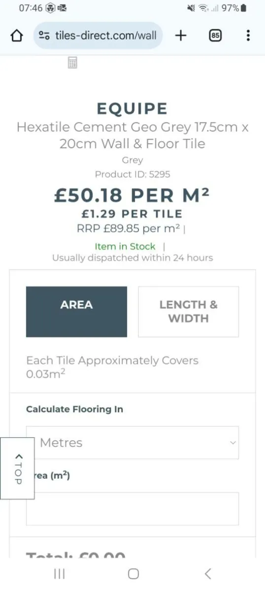 Equipe grey pattern hexagonal tile - Image 3
