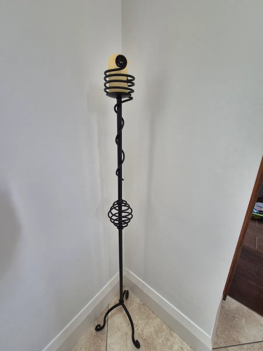 Tall Freestanding Black Candle  Holder