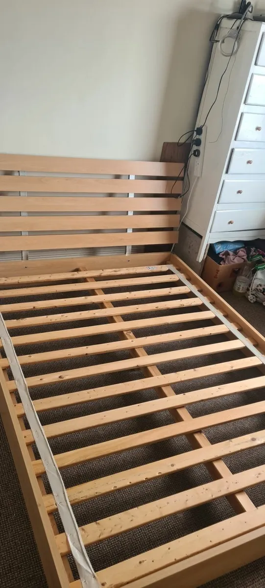 Low Platform Beach wood Double Bed - Image 2