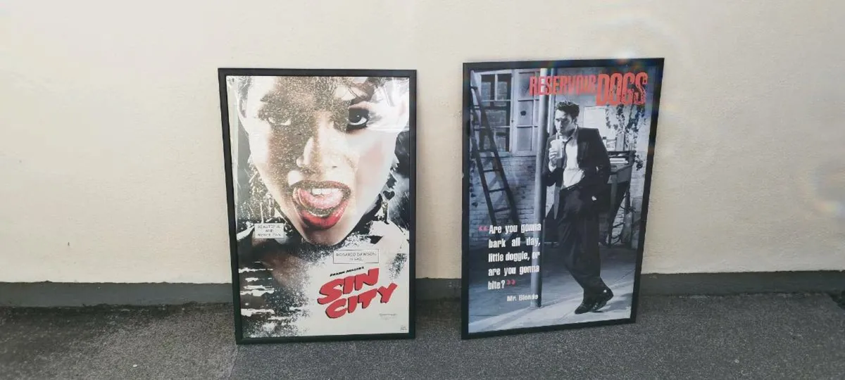 Framed film posters