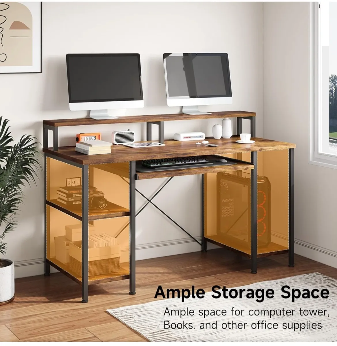 47" Computer Desk with Keyboard Tray, Home Office - Image 4