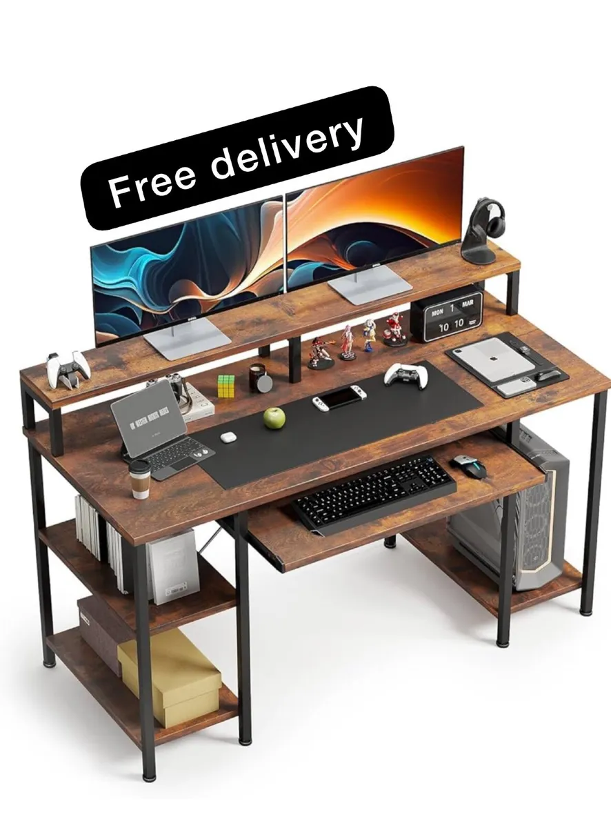 47" Computer Desk with Keyboard Tray, Home Office - Image 1