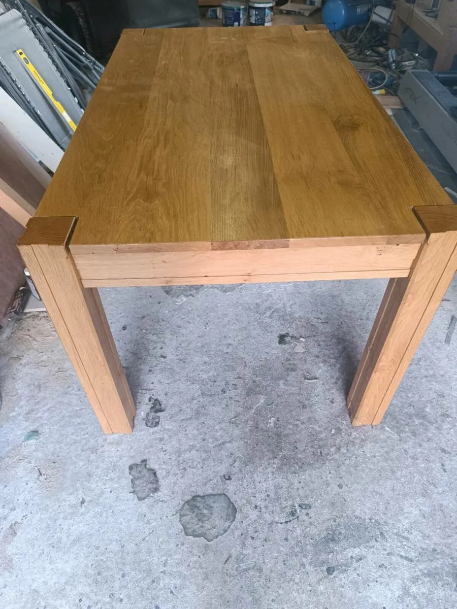 Solid Irish Oak kitchen table - Image 2