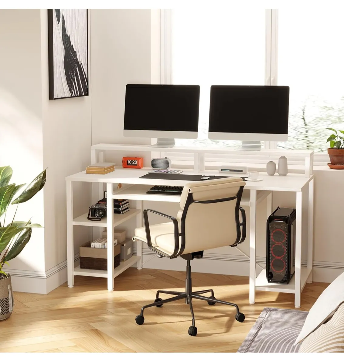 47" Computer Desk with Keyboard Tray, Home Office - Image 4