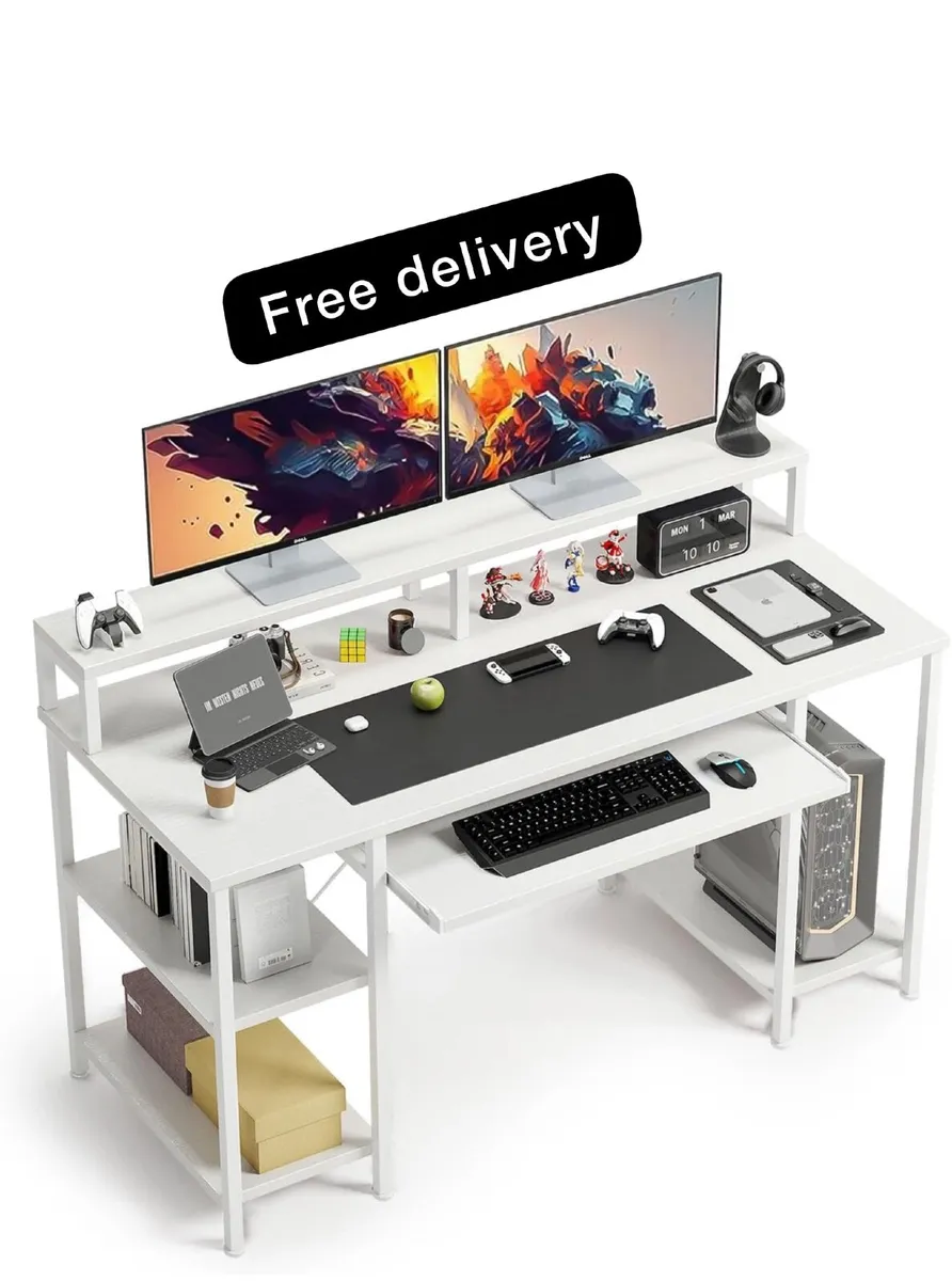 47" Computer Desk with Keyboard Tray, Home Office - Image 1