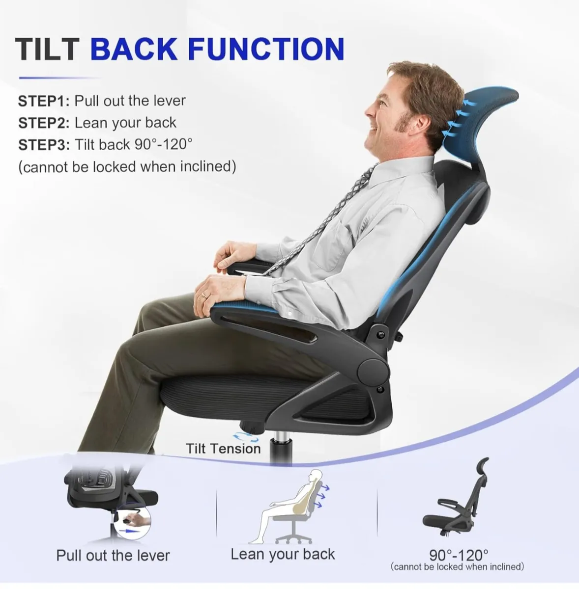Office Chair - Ergonomic Desk Chair with Lumbar Su - Image 2
