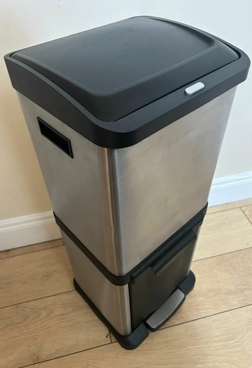 34L Stacked Double Recycling Kitchen Bin - Image 1