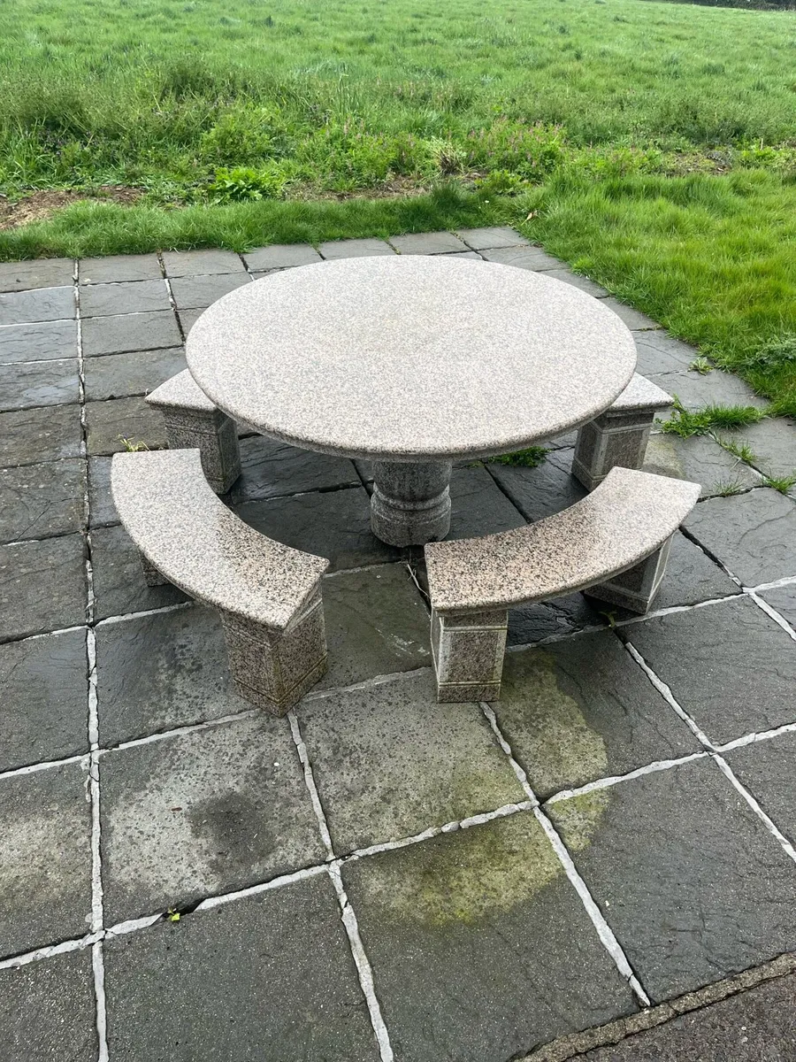 Granite table garden set - Image 2