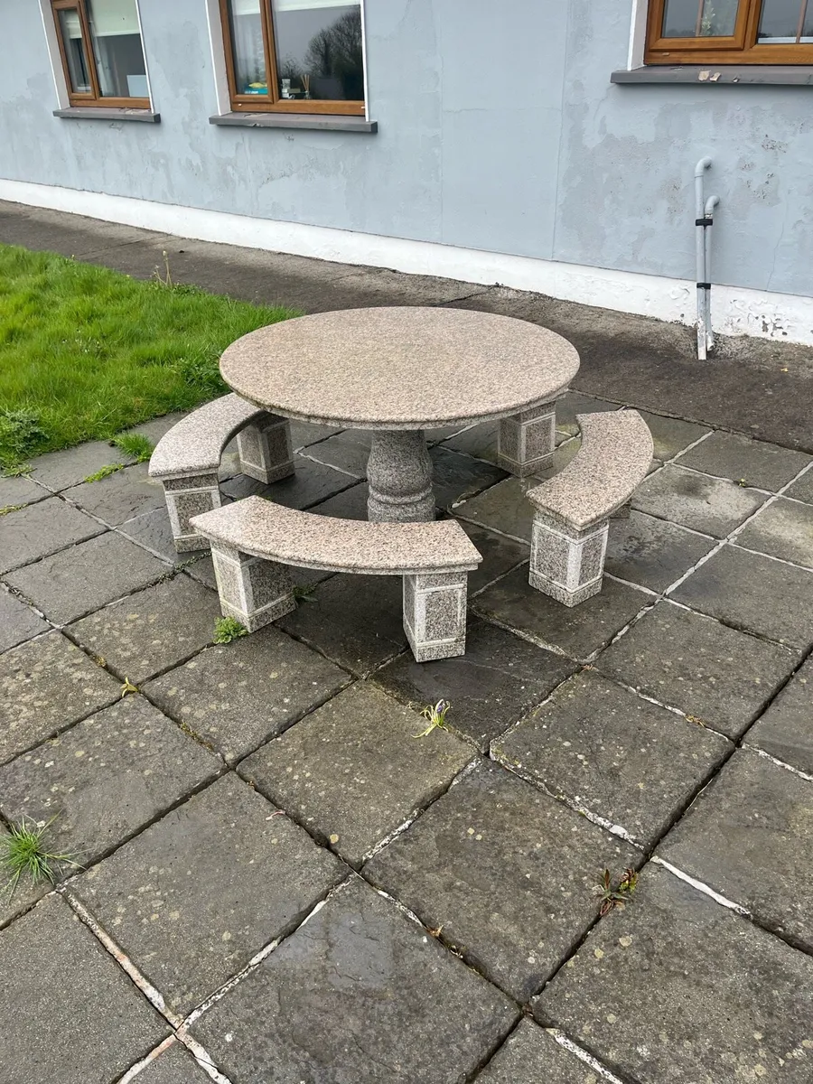 Granite table garden set - Image 3
