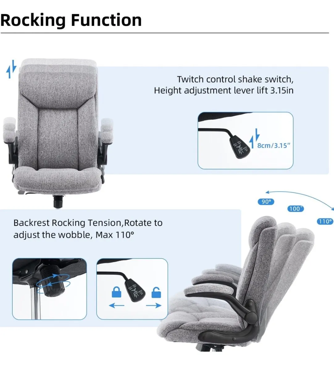 Executive Office Chair, Ergonomic Computer Desk Ch - Image 2