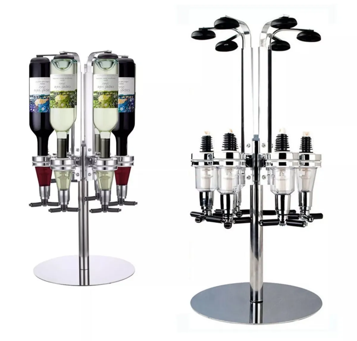 6 Bottle Rotary Home Bar Drinks Optics Stand - Image 1