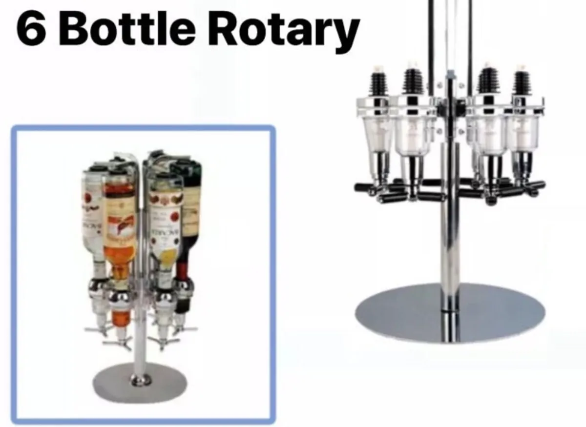 6 Bottle Rotary Home Bar Drinks Optics Stand - Image 4