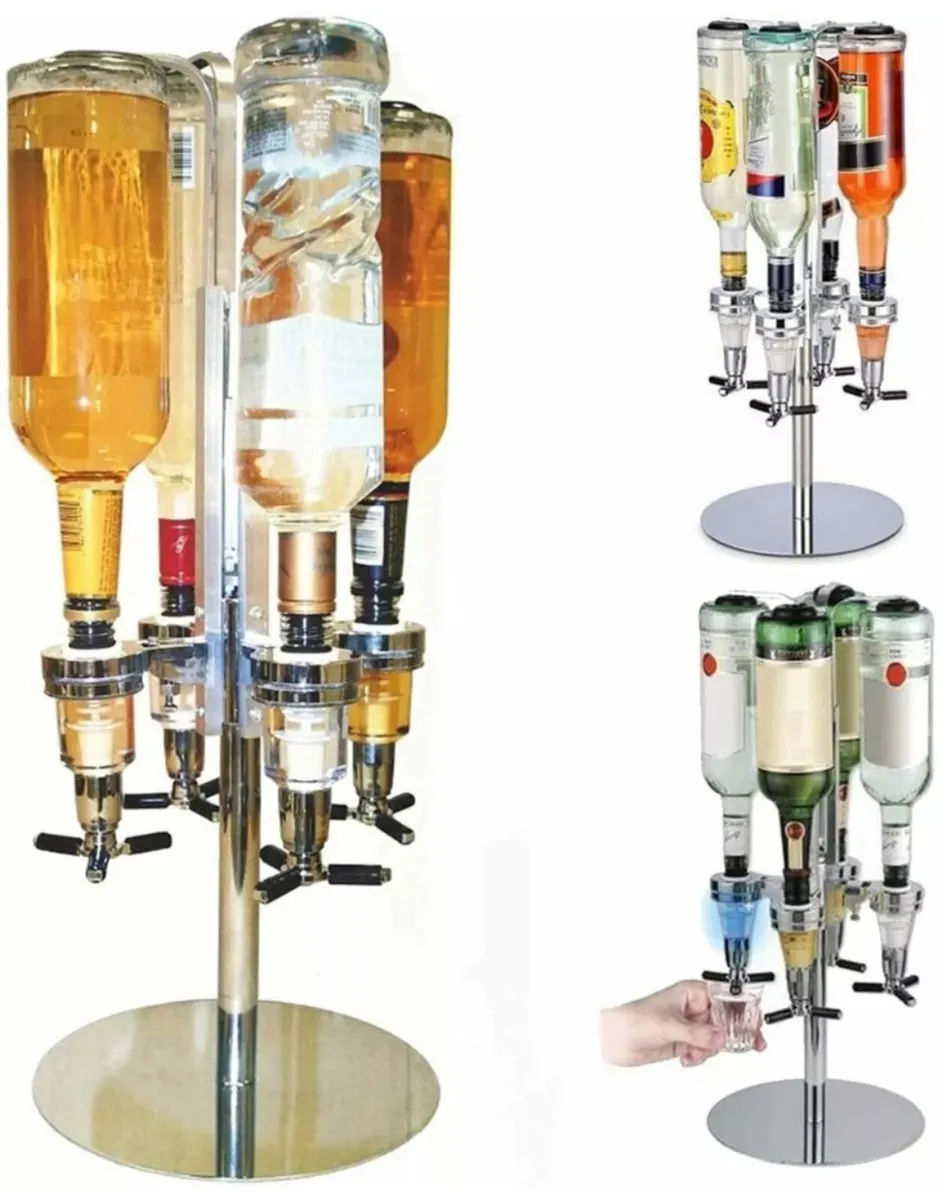 4 Bottle Rotary Home Bar Drinks Optic Dispenser - Image 2