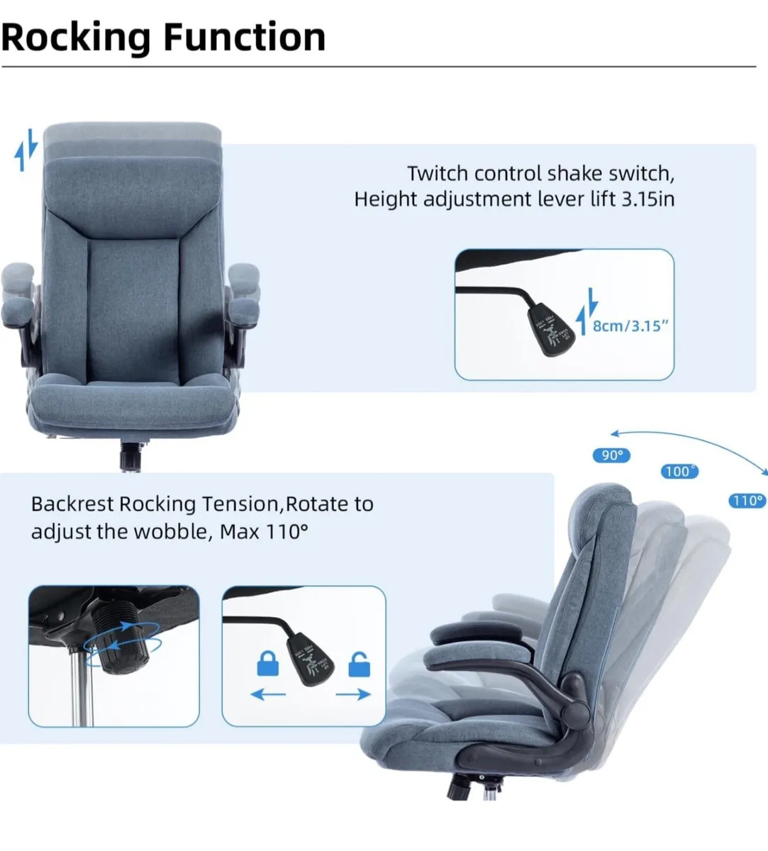Executive Office Chair, Ergonomic Computer Desk Ch - Image 3