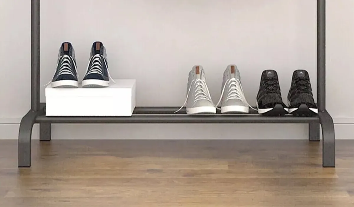 Metal Clothes Rail Rack with Shoe Shelf NEW - Image 2