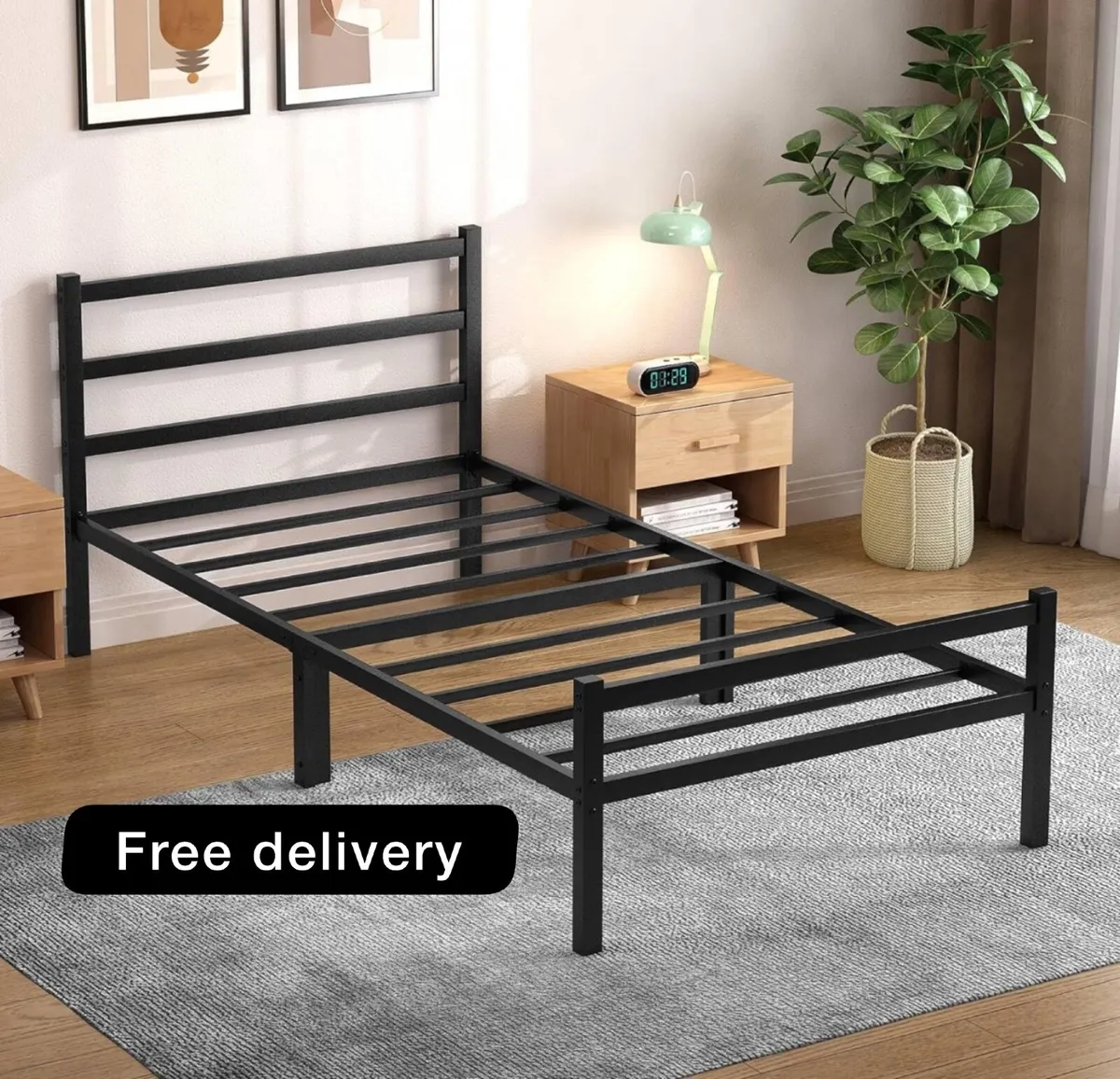 Single Bed Frames with Headboard 3ft - Image 1