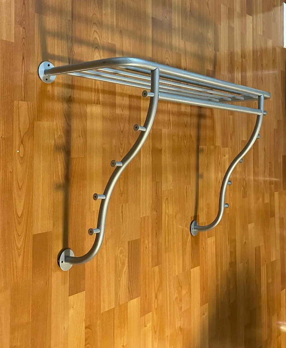 Gray metal coat rack - Image 1