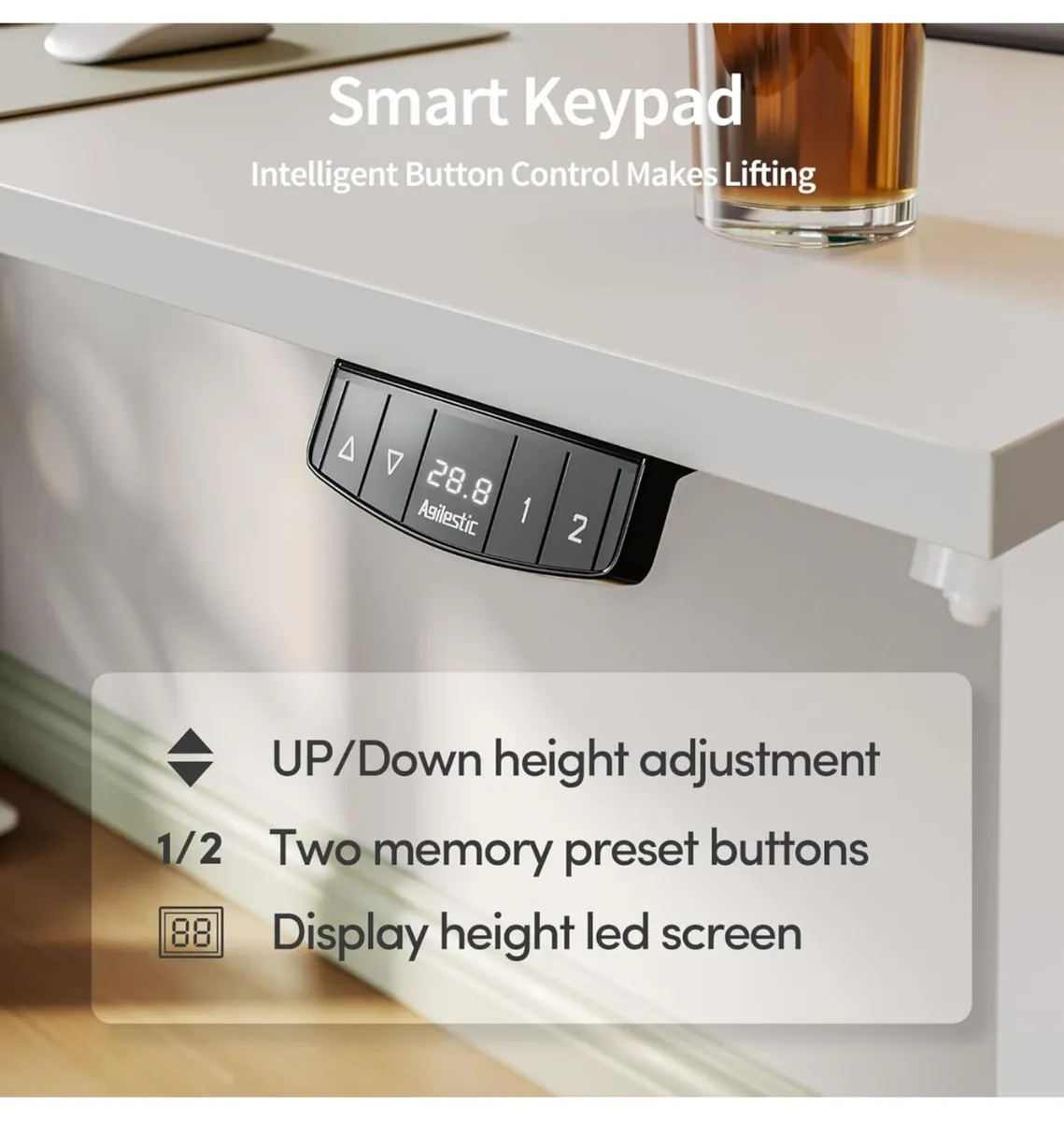 Electric Standing Desk, 120 x 60 cm Height Adjusta - Image 4