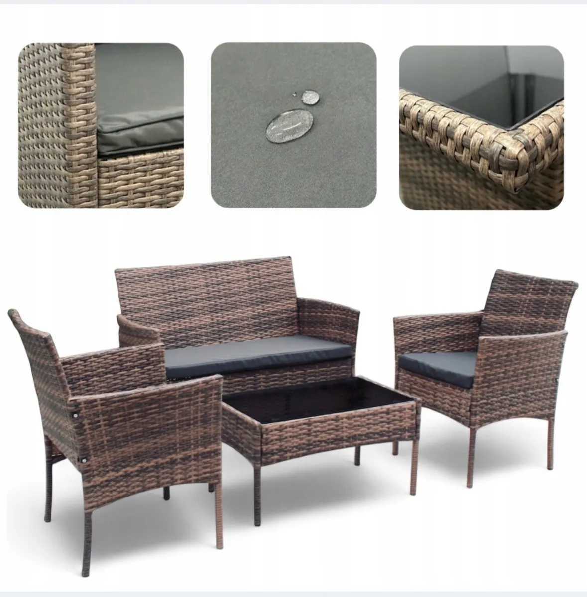 GARDEN FURNITURE RATTAN BROWN LIGHT - Image 4