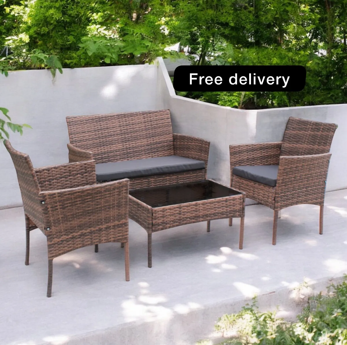 GARDEN FURNITURE RATTAN BROWN LIGHT - Image 1